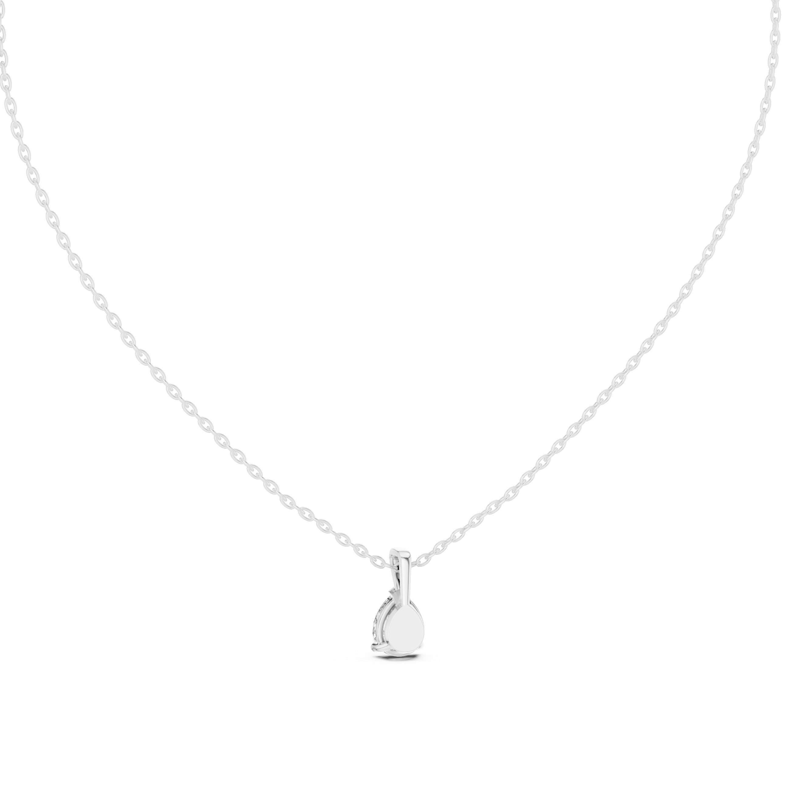 Teardrop Solitaire Diamond Pendant Necklace in Rose Gold