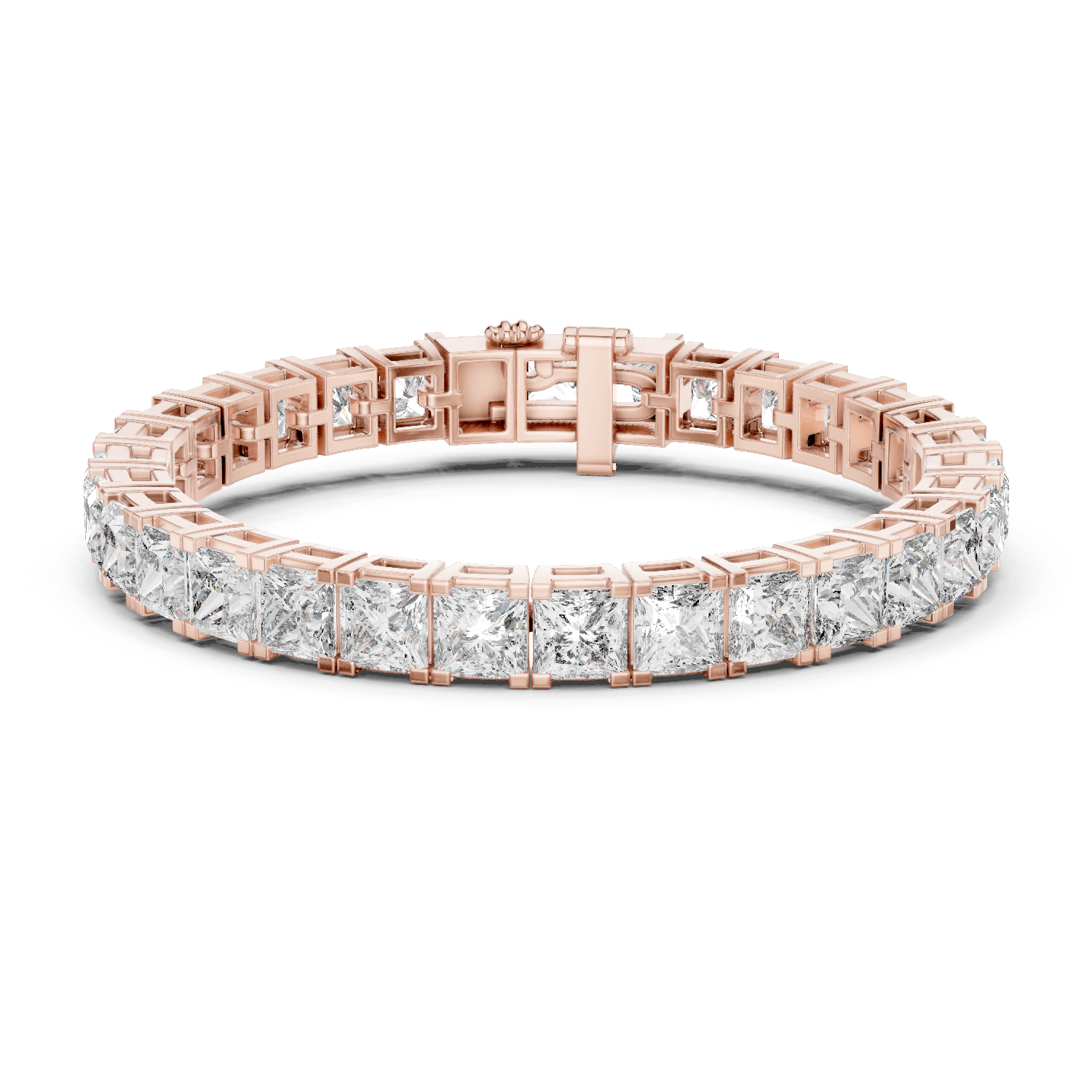White Gold Princess-Cut Moissanite Tennis Bracelet – Bold Square Diamond Brilliance