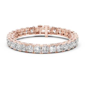 White Gold Princess-Cut Moissanite Tennis Bracelet – Bold Square Diamond Brilliance