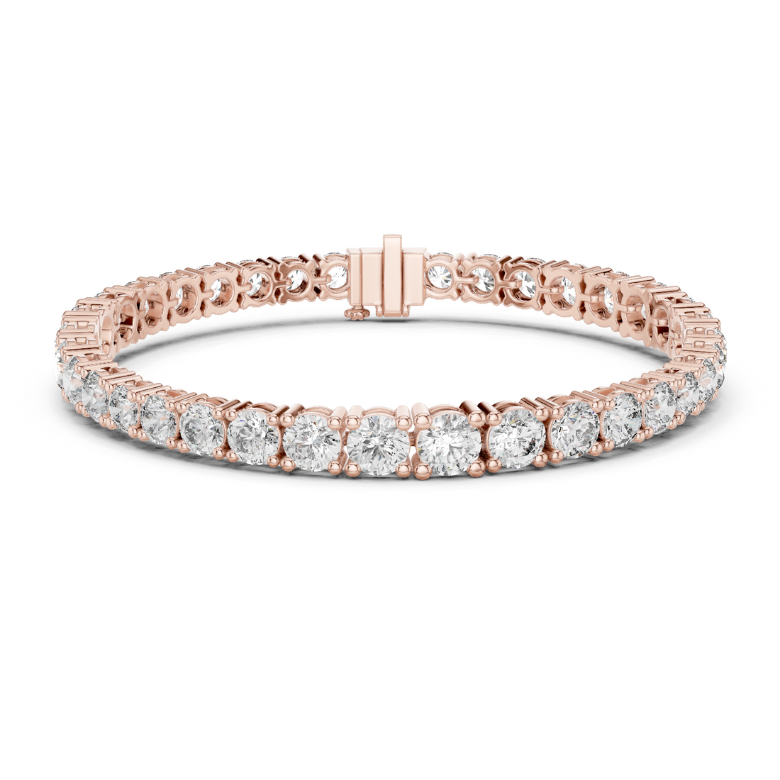 White Gold Round-Cut Moissanite Tennis Bracelet – Classic Diamond-Inspired Brilliance