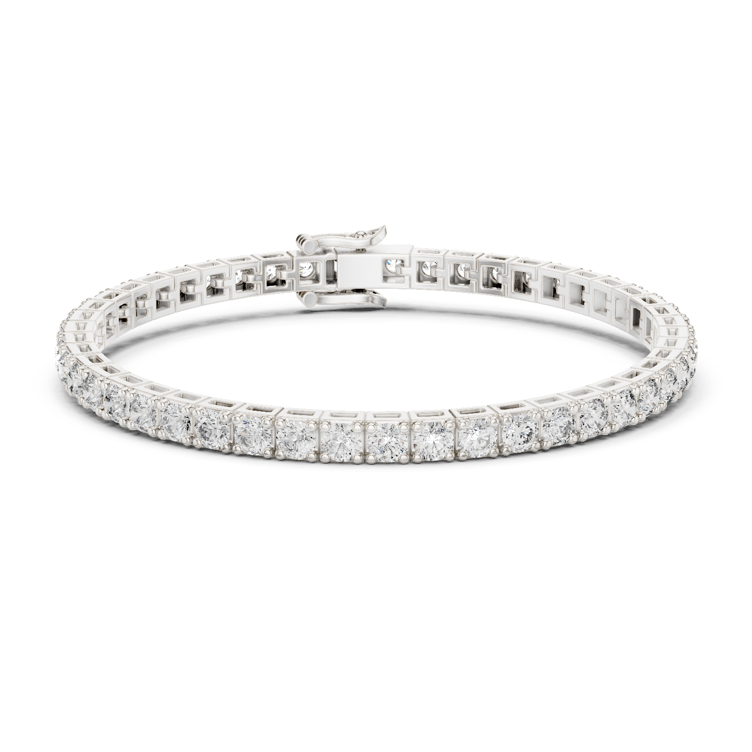 Rose Gold Slim Moissanite Tennis Bracelet – Minimal Round-Cut Diamond Shine