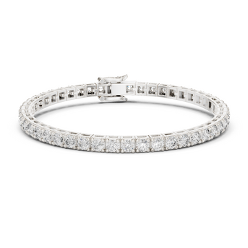 Rose Gold Slim Moissanite Tennis Bracelet – Minimal Round-Cut Diamond Shine