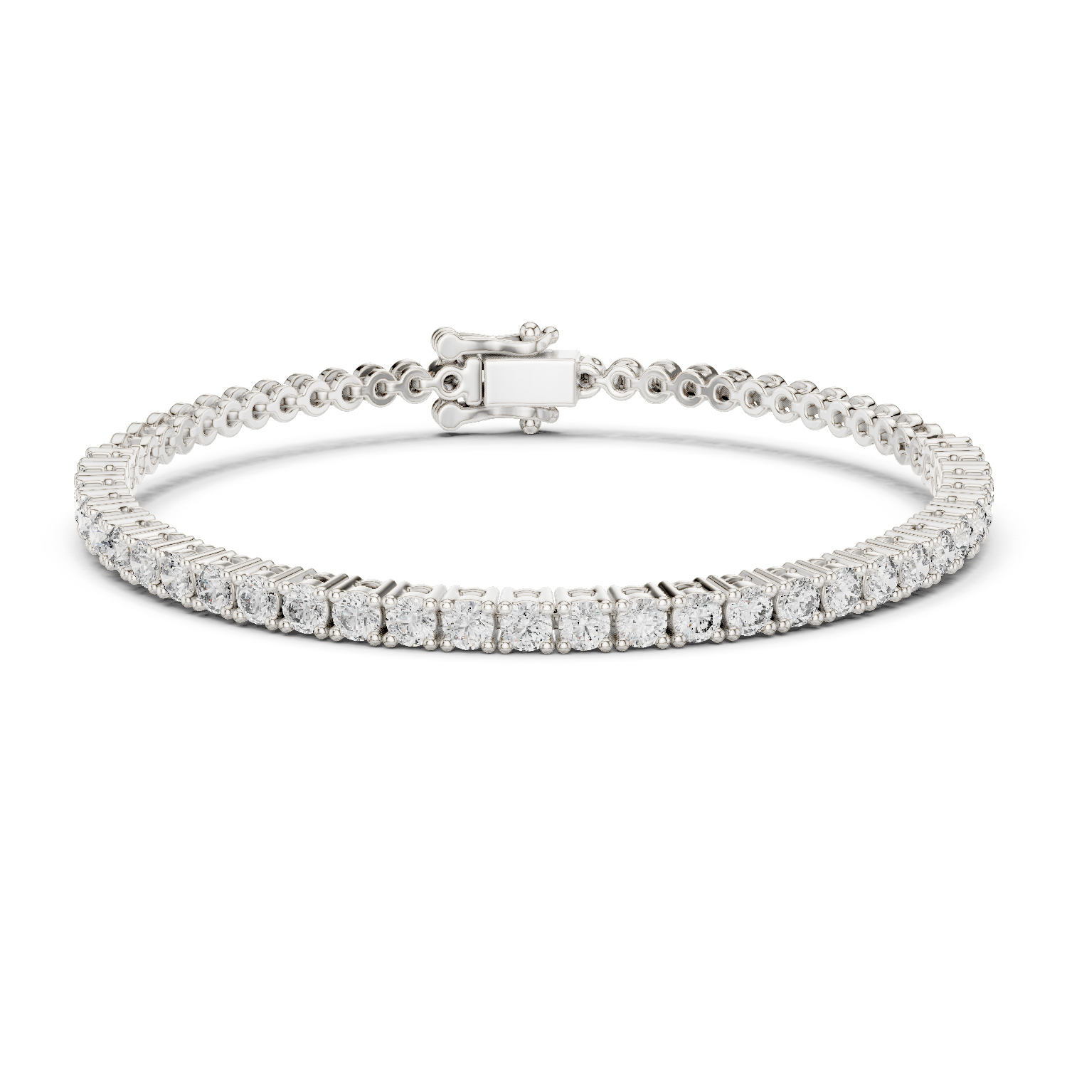 Rose Gold Moissanite Tennis Bracelet – slim Round-Cut Diamond Sparkle