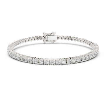 Rose Gold Moissanite Tennis Bracelet – slim Round-Cut Diamond Sparkle