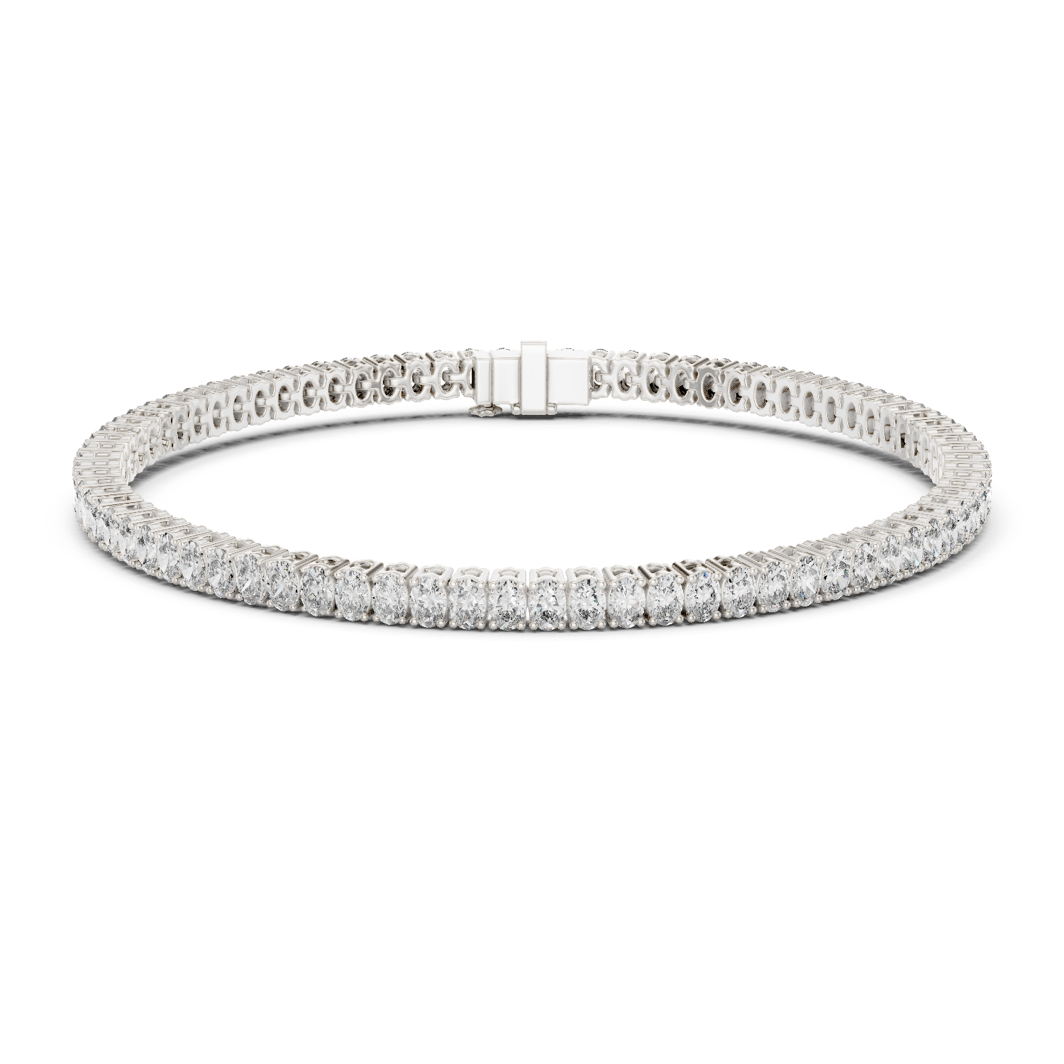 White Gold Wave Moissanite Bracelet – Elegant TwisWhite Gold Full Eternity Moissanite Tennis Bracelet – Ultra Luxe Diamond Brillianceted Diamond Sparkle