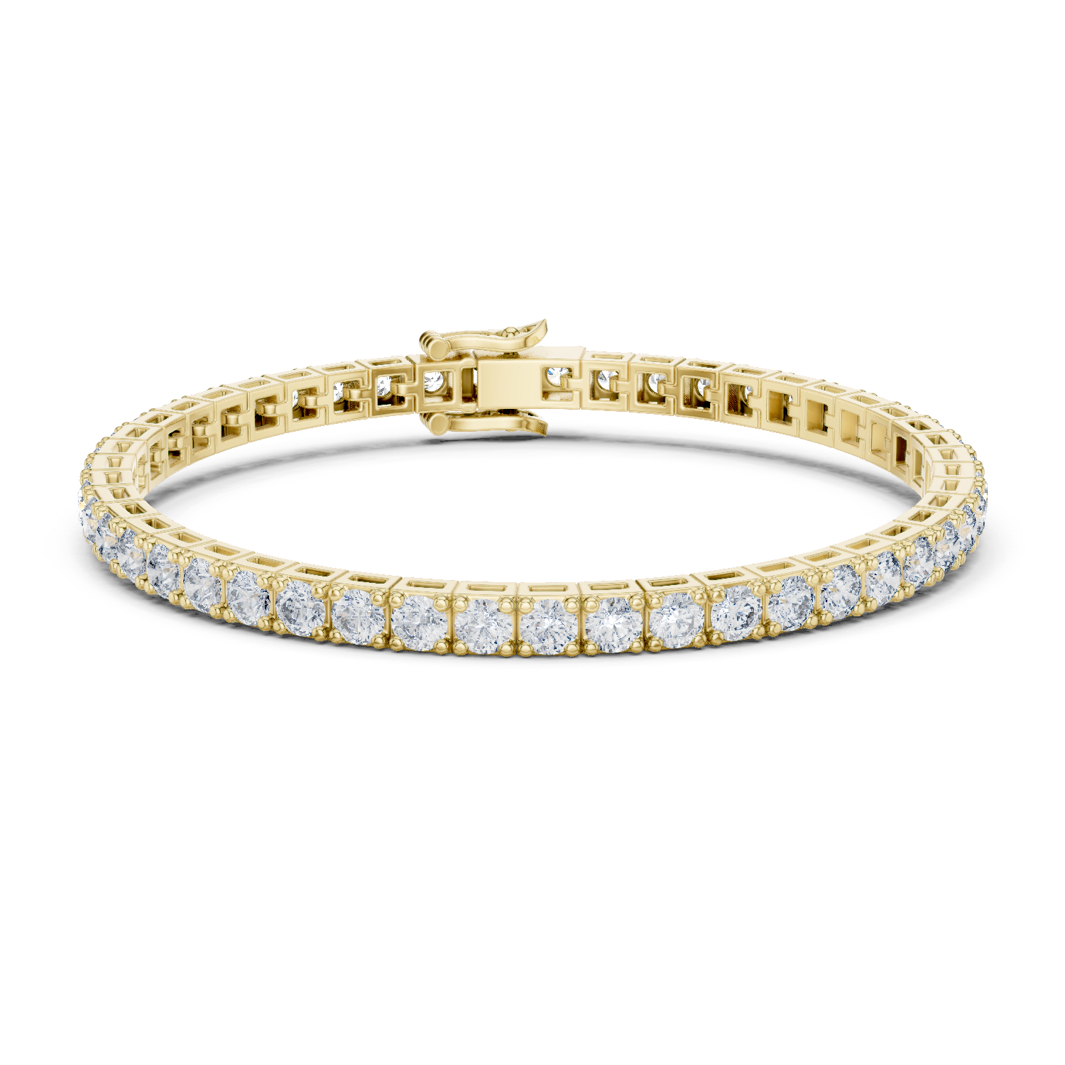 Rose Gold Slim Moissanite Tennis Bracelet – Minimal Round-Cut Diamond Shine