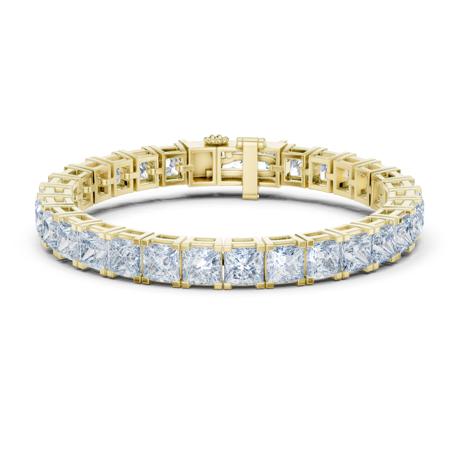 White Gold Princess-Cut Moissanite Tennis Bracelet – Bold Square Diamond Brilliance