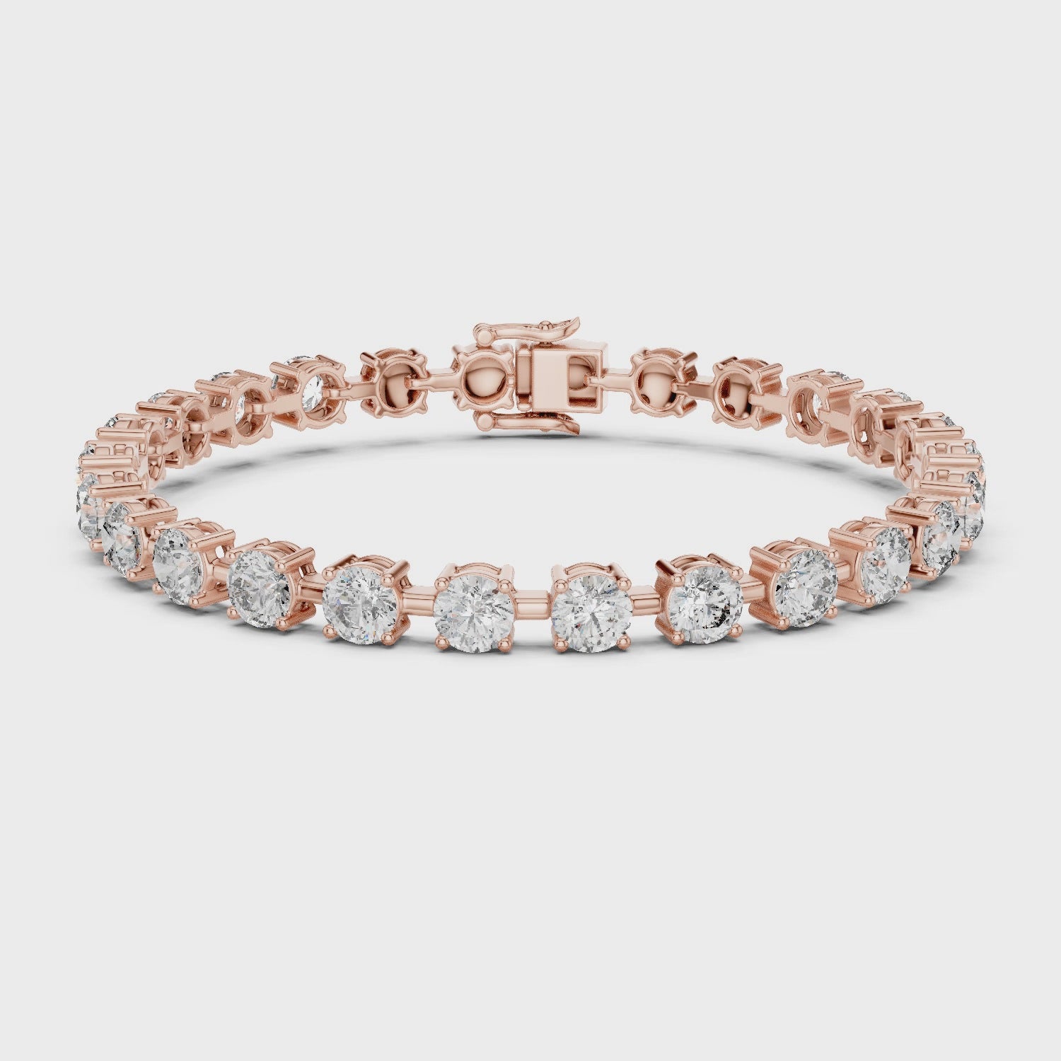 Rose Gold Solitaire Moissanite Tennis Bracelet – Classic Single Stone Diamond Sparkle