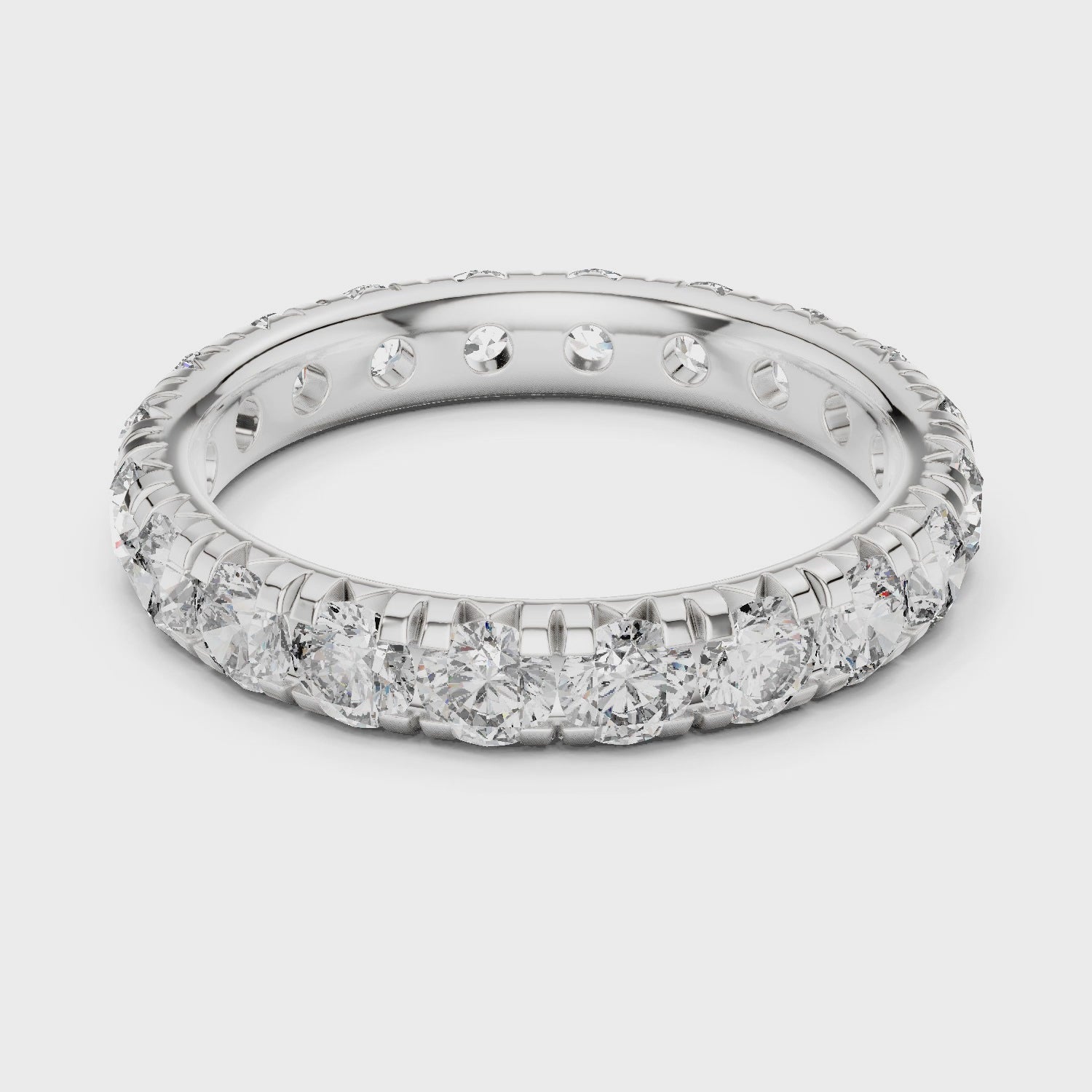 Round Cut Brilliant Moissanite Diamond VVS1 Eternity Band