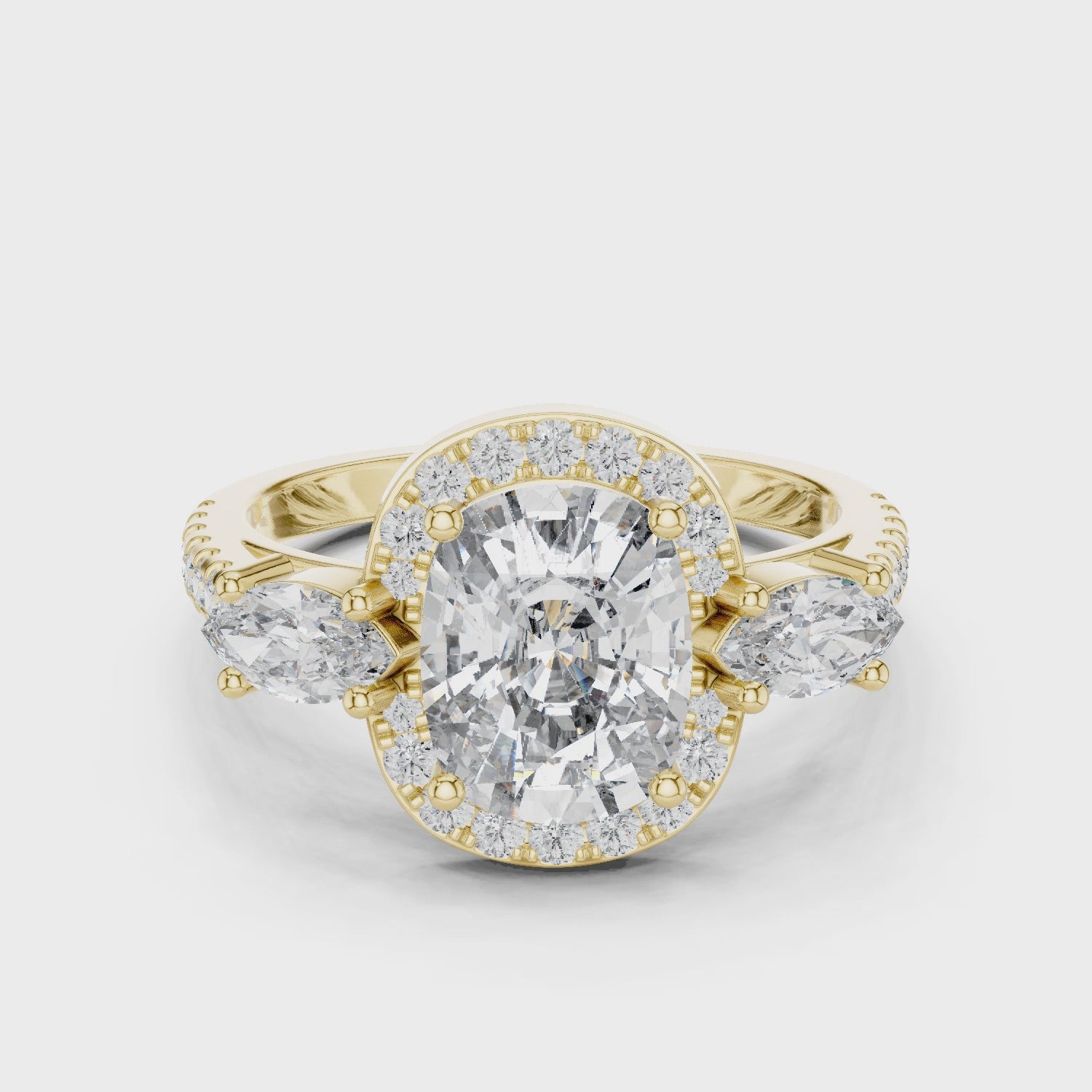 Oval & Marquise Brilliant Moissanite Diamond VVS1 Eternity Engagement Ring