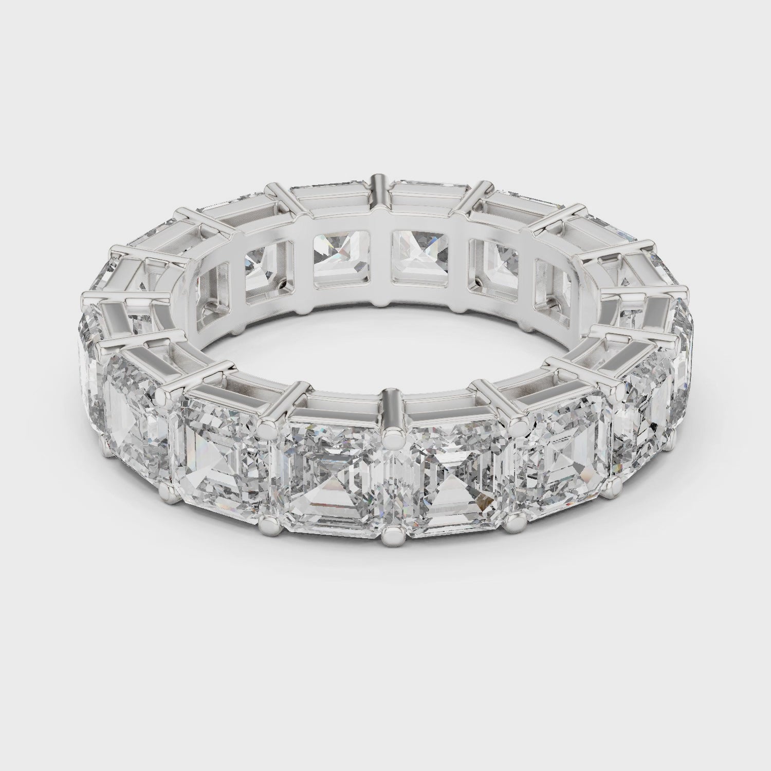 Asscher Cut Brilliant Moissanite Diamond VVS1 Eternity Band
