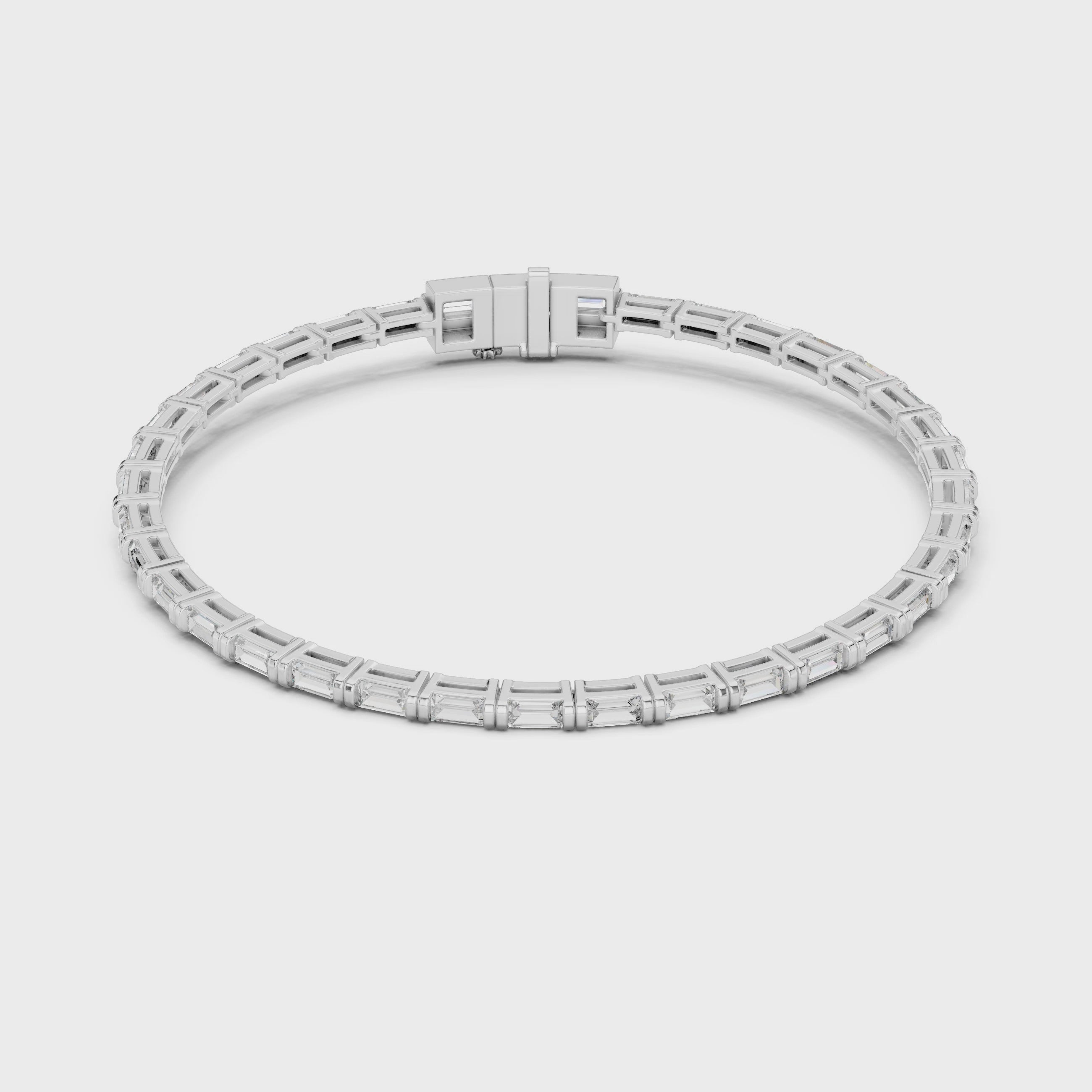 White Gold Classic Moissanite Tennis Bracelet – Fine Round-Cut Diamond Elegance