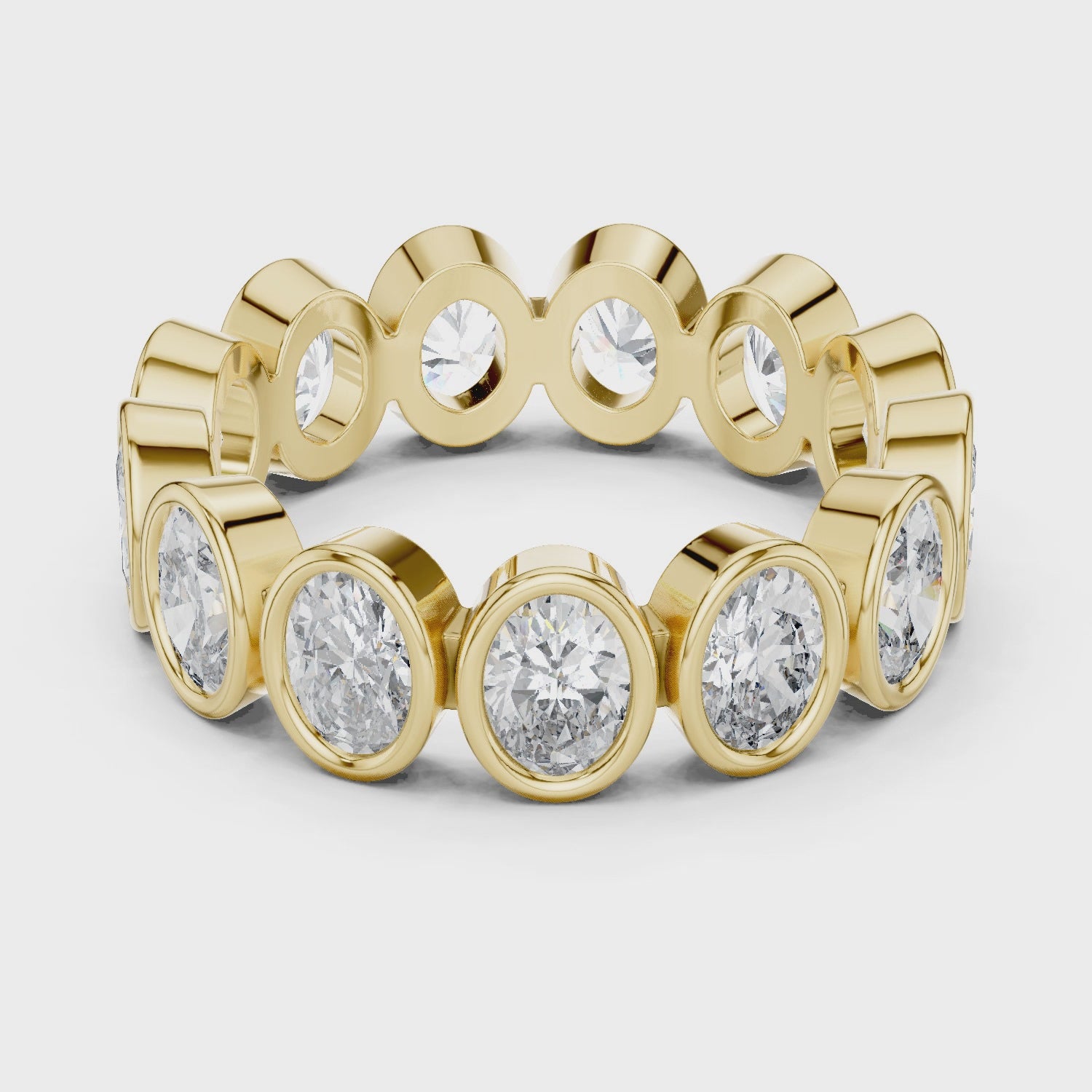 Oval Cut Brilliant Moissanite Diamond VVS1 Eternity Band