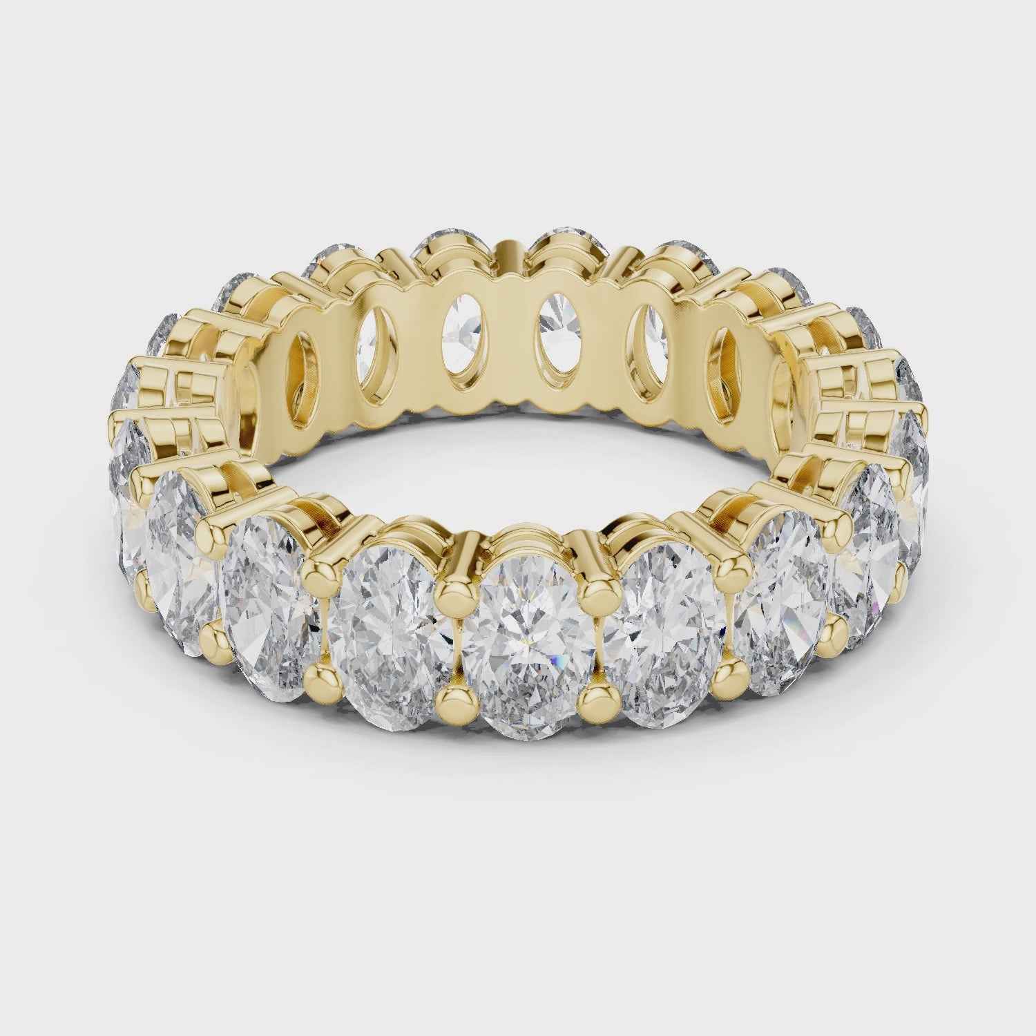 Oval Cut Brilliant Moissanite Diamond VVS1 Eternity Band
