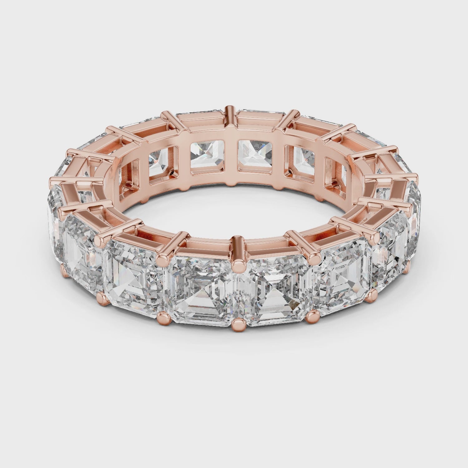 Asscher Cut Brilliant Moissanite Diamond VVS1 Eternity Band
