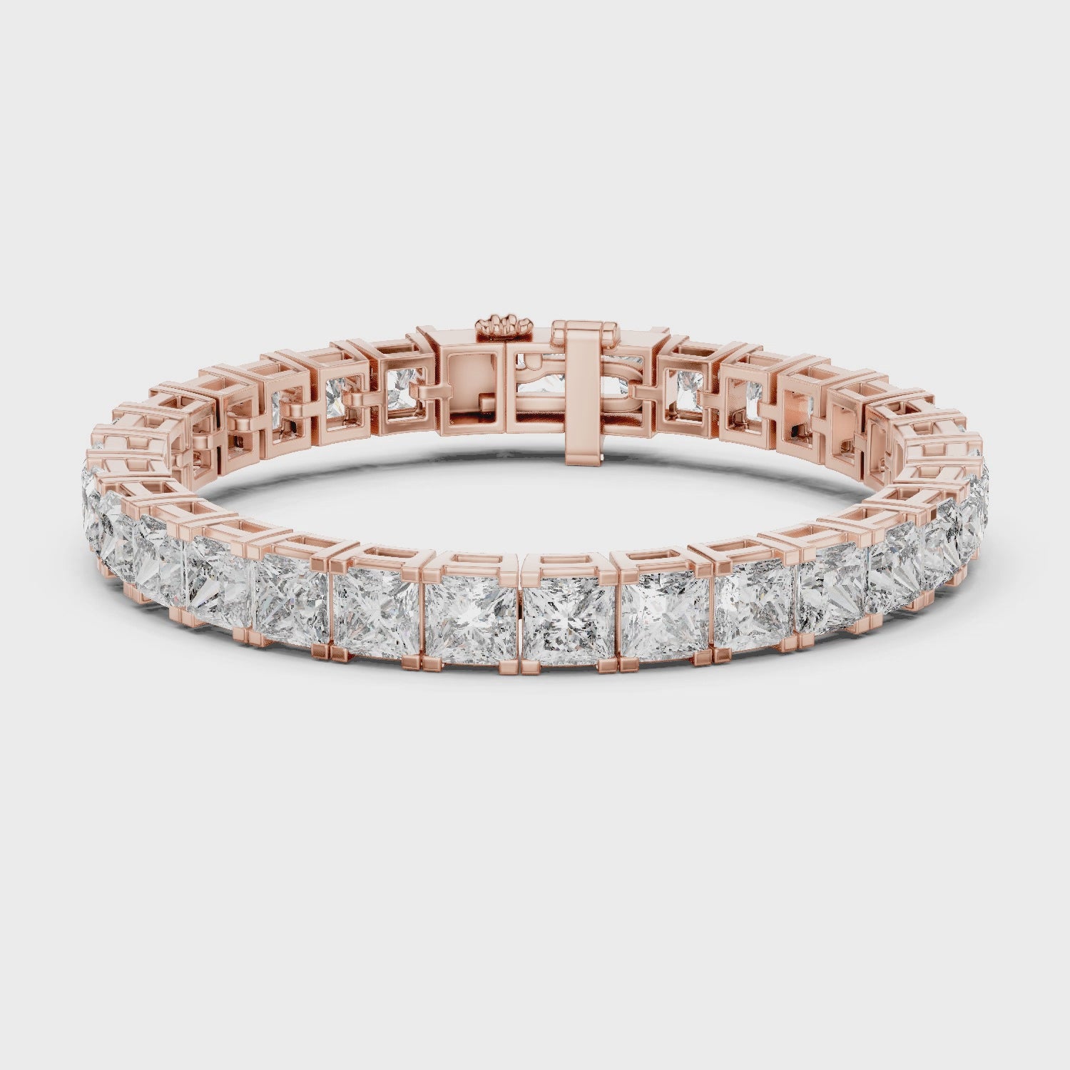 White Gold Princess-Cut Moissanite Tennis Bracelet – Bold Square Diamond Brilliance