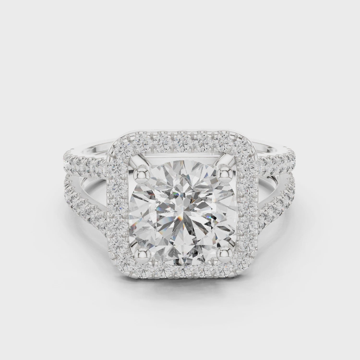 Round Brilliant Moissanite Diamond VVS1 Eternity Engagement Ring