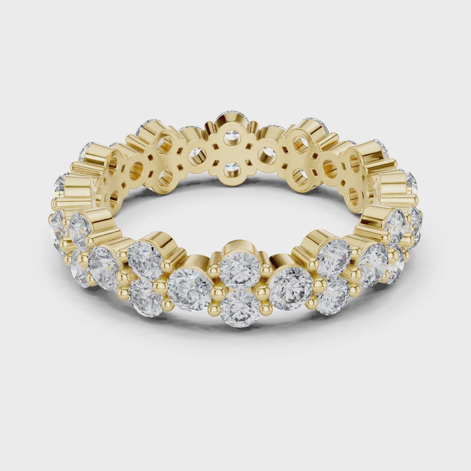 Round Cut Brilliant Moissanite Diamond VVS1 Eternity Band