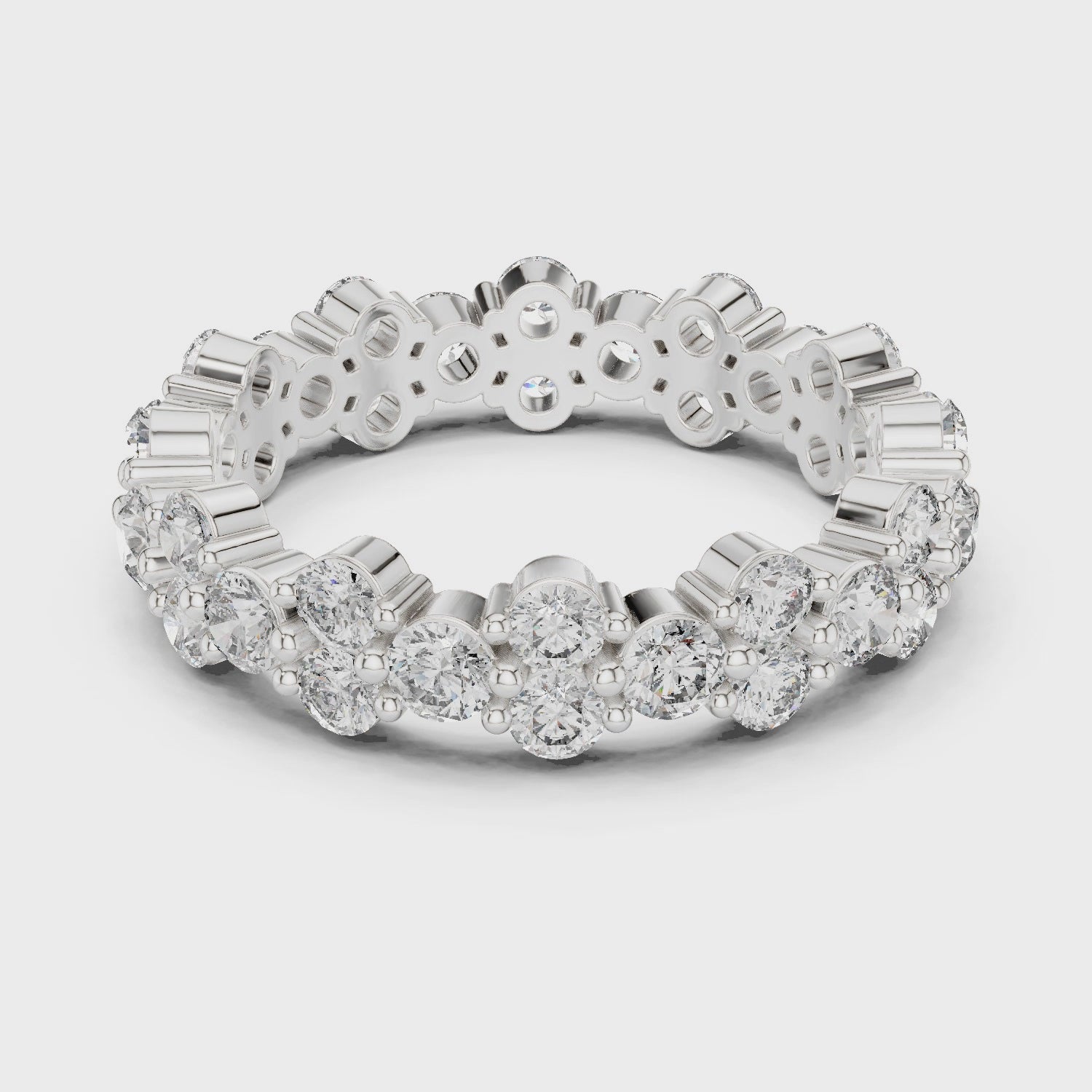 Round Cut Brilliant Moissanite Diamond VVS1 Eternity Band