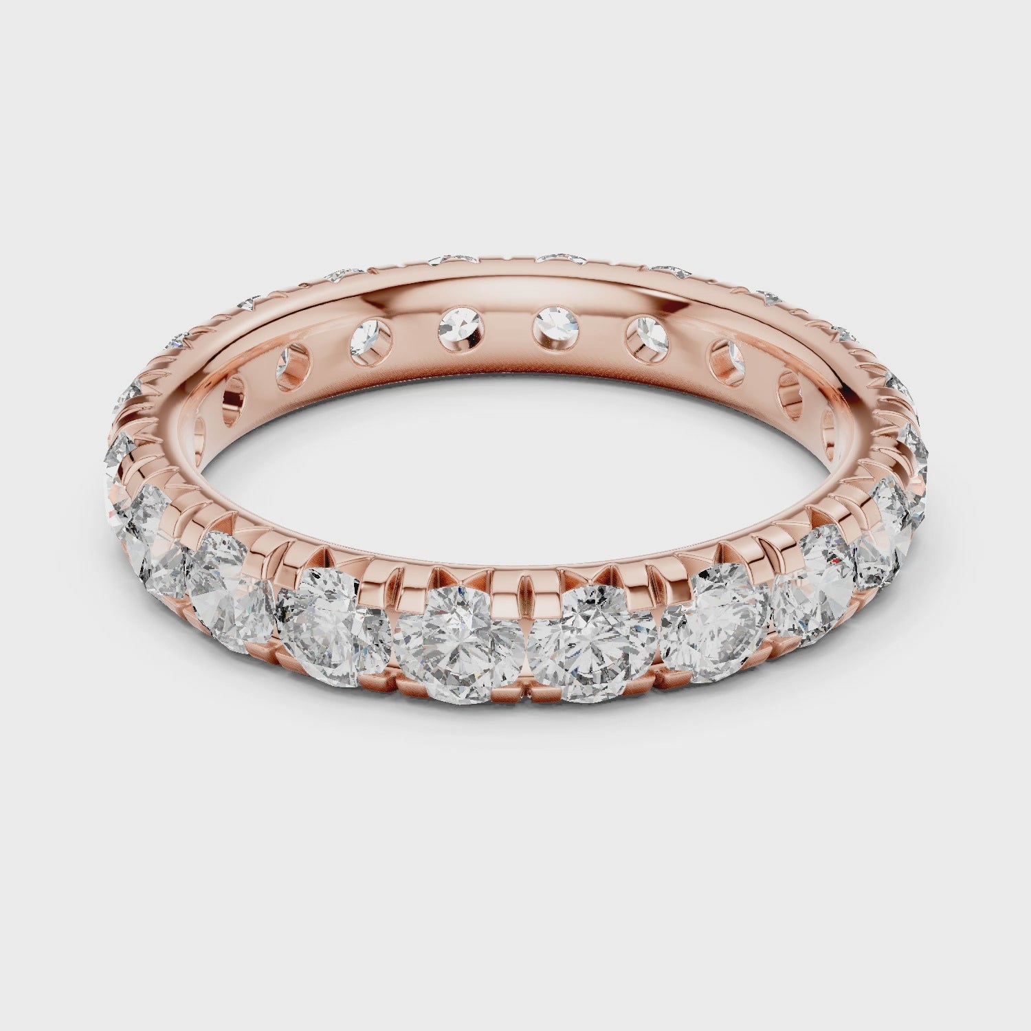 Round Cut Brilliant Moissanite Diamond VVS1 Eternity Band