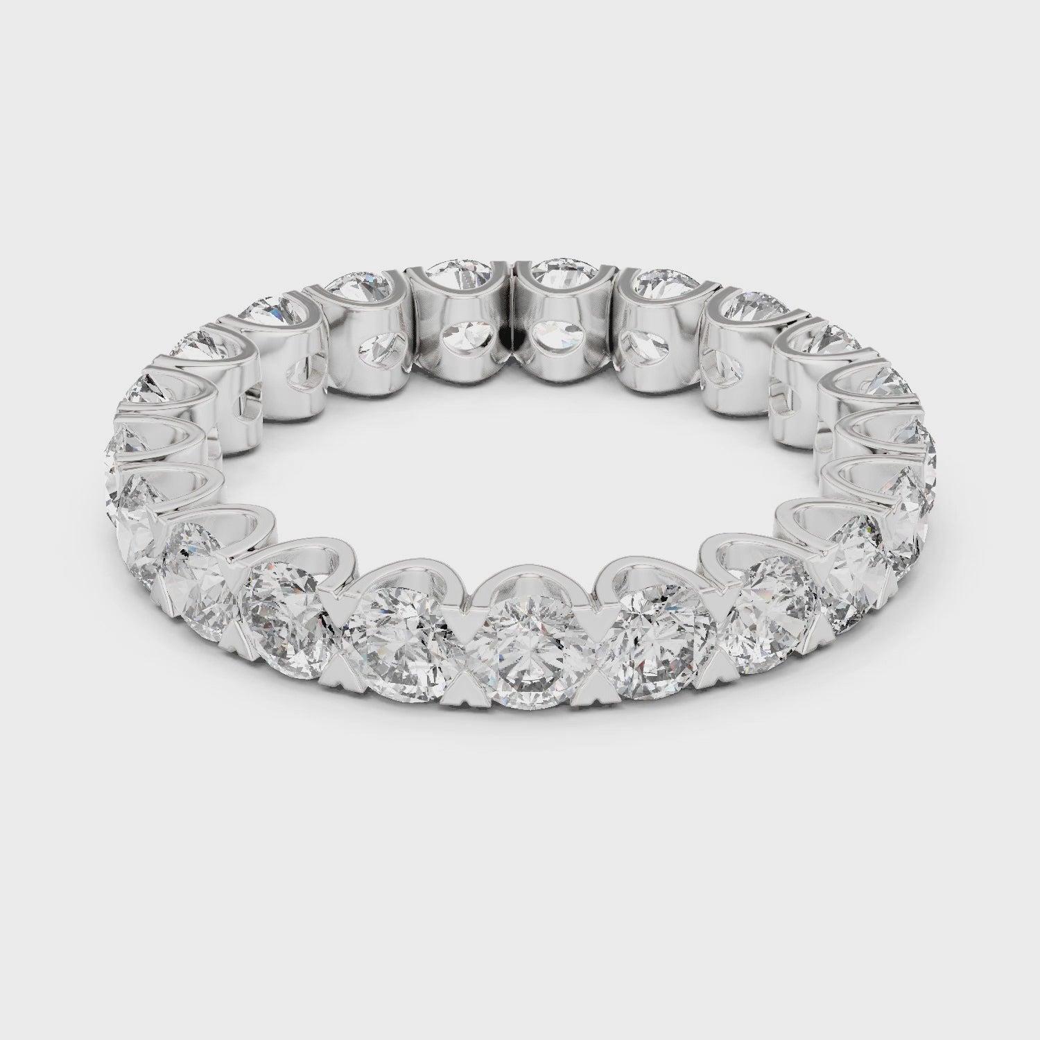 Round Cut Brilliant Moissanite Diamond VVS1 Eternity Band