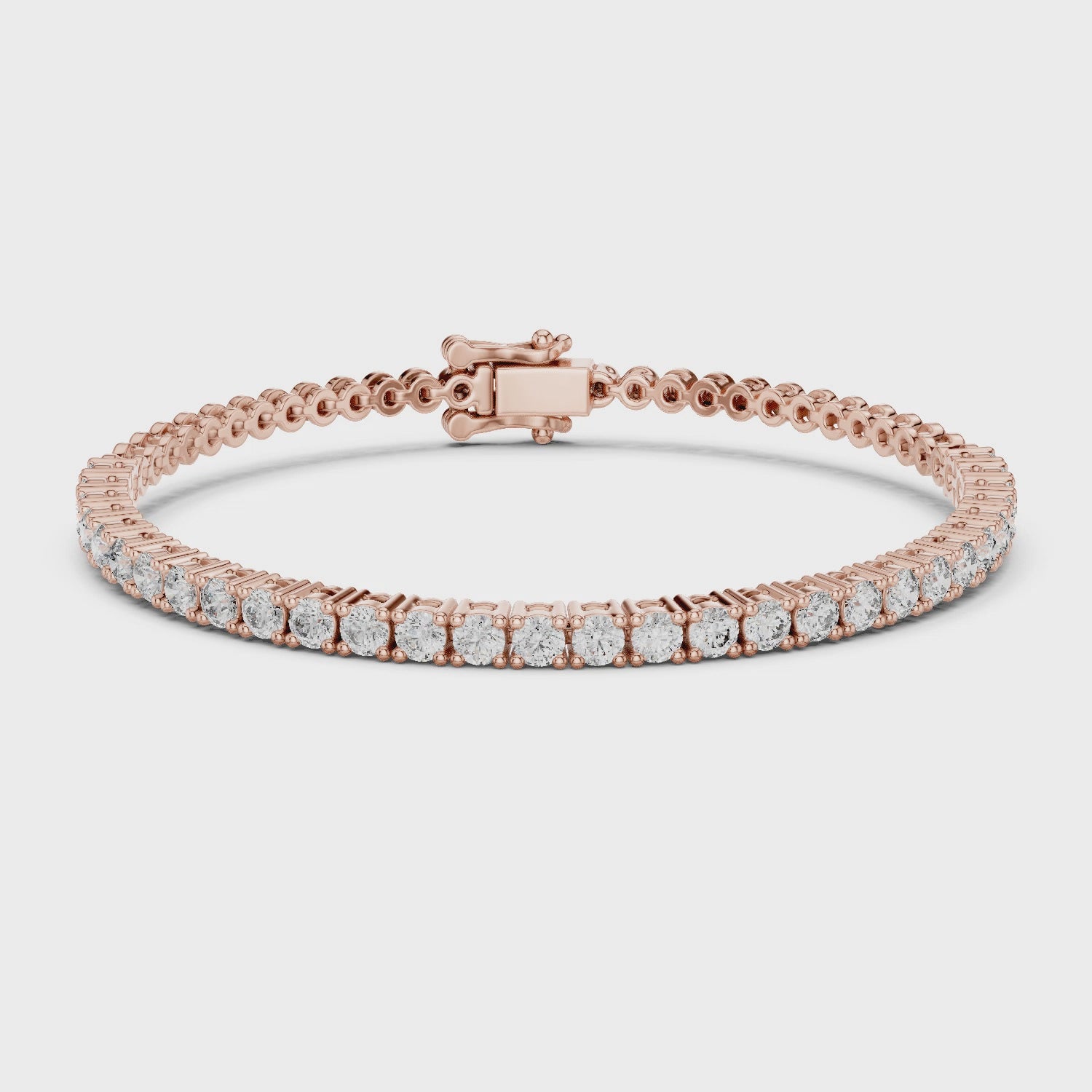 Rose Gold Moissanite Tennis Bracelet – Round-Cut Diamond