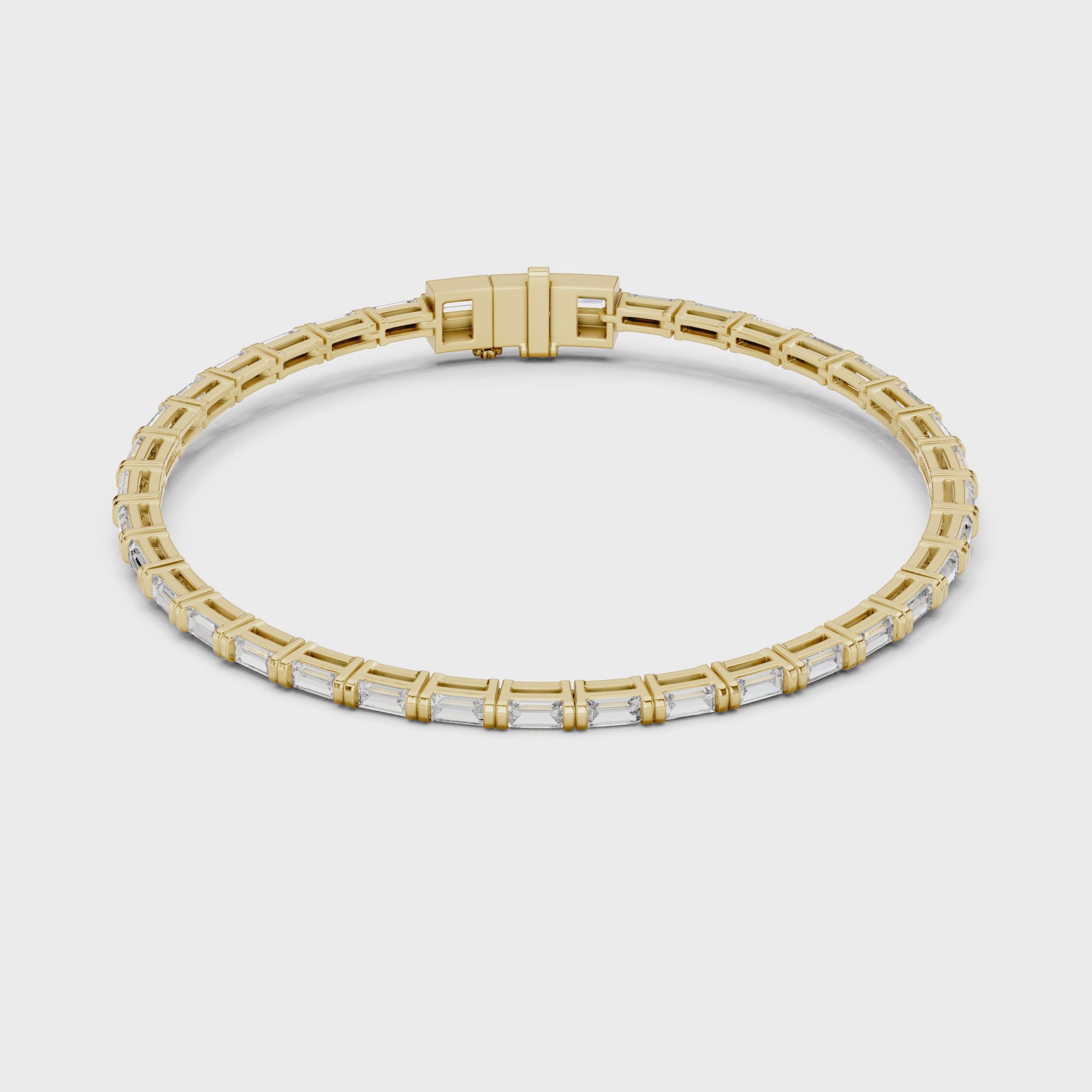 White Gold Classic Moissanite Tennis Bracelet – Fine Round-Cut Diamond Elegance