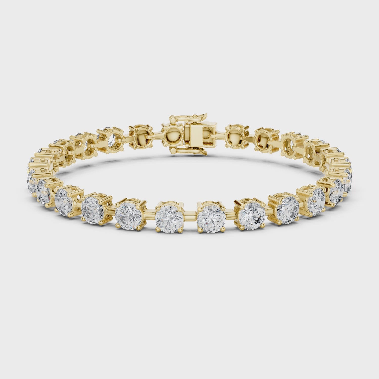 Rose Gold Solitaire Moissanite Tennis Bracelet – Classic Single Stone Diamond Sparkle