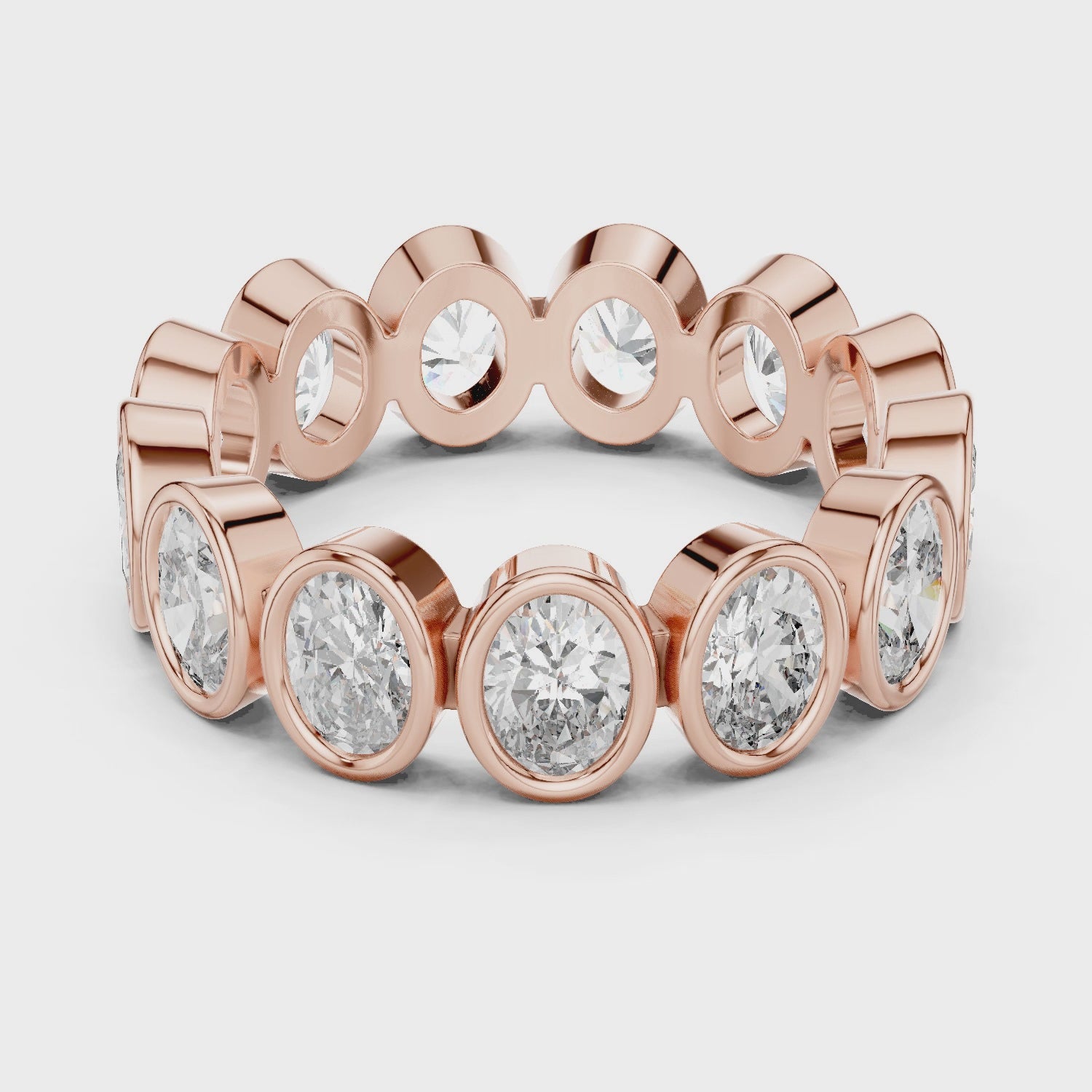 Oval Cut Brilliant Moissanite Diamond VVS1 Eternity Band
