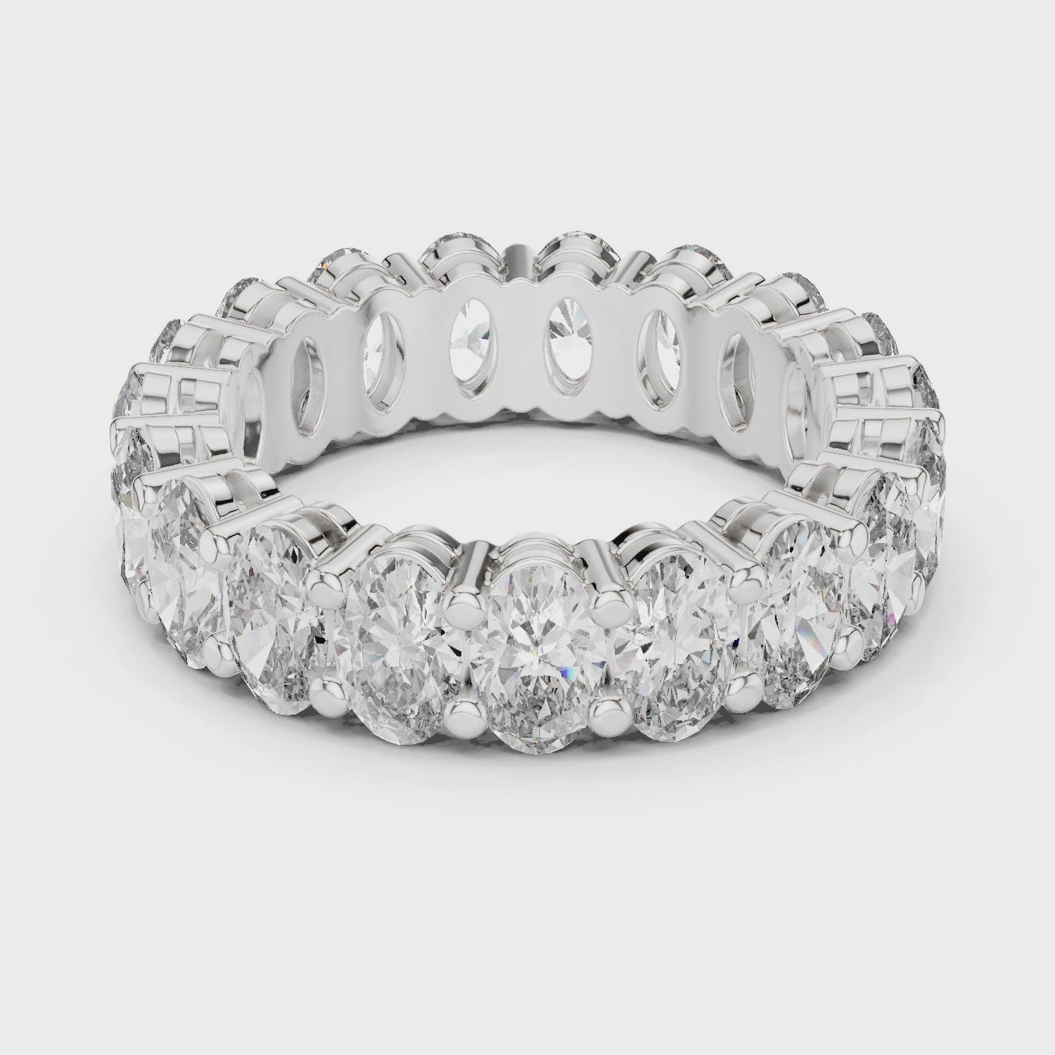 Oval Cut Brilliant Moissanite Diamond VVS1 Eternity Band
