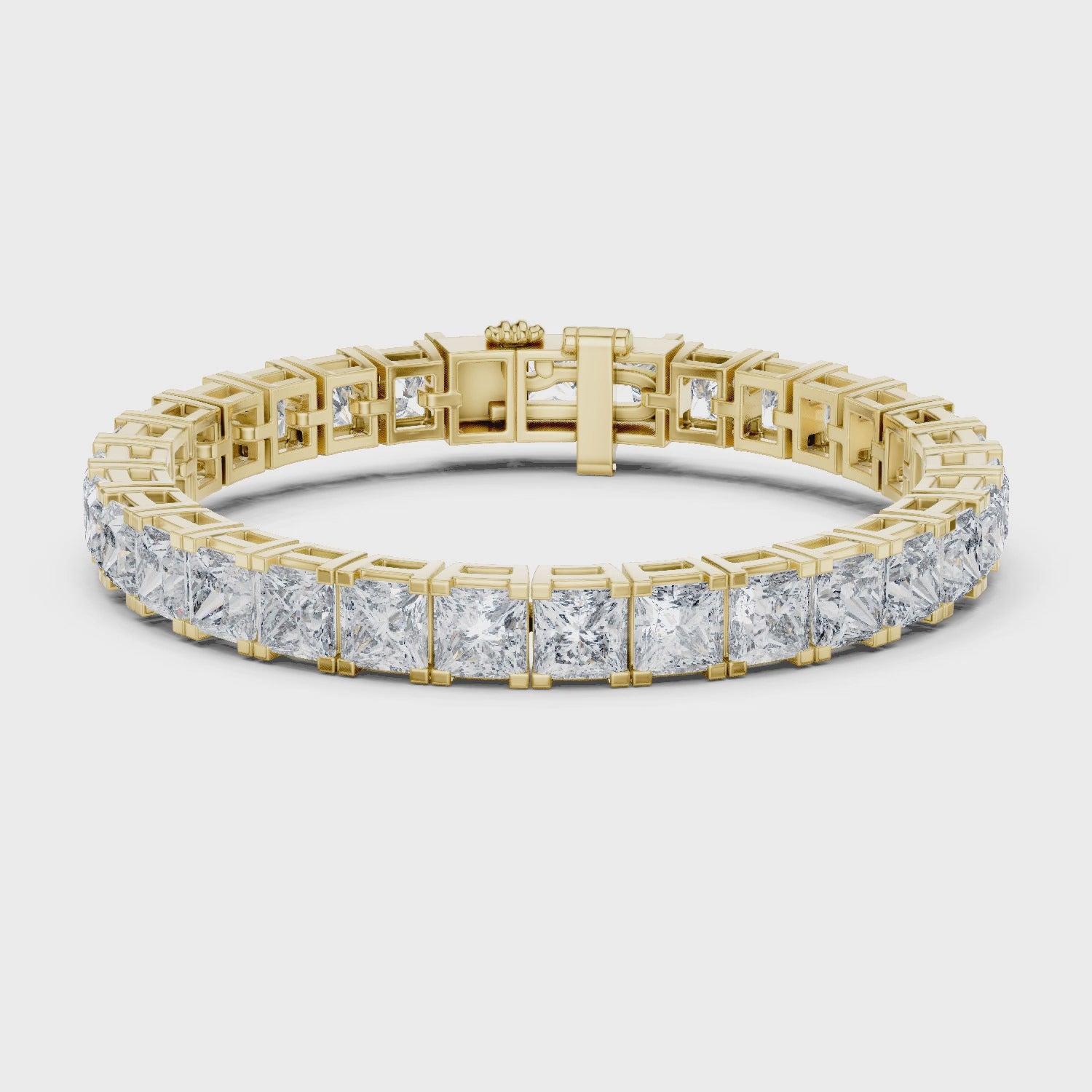 White Gold Princess-Cut Moissanite Tennis Bracelet – Bold Square Diamond Brilliance