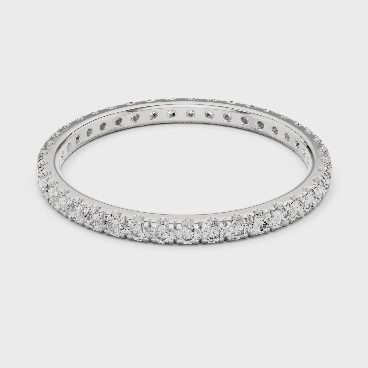 Round Cut Brilliant Moissanite Diamond VVS1 Eternity Band
