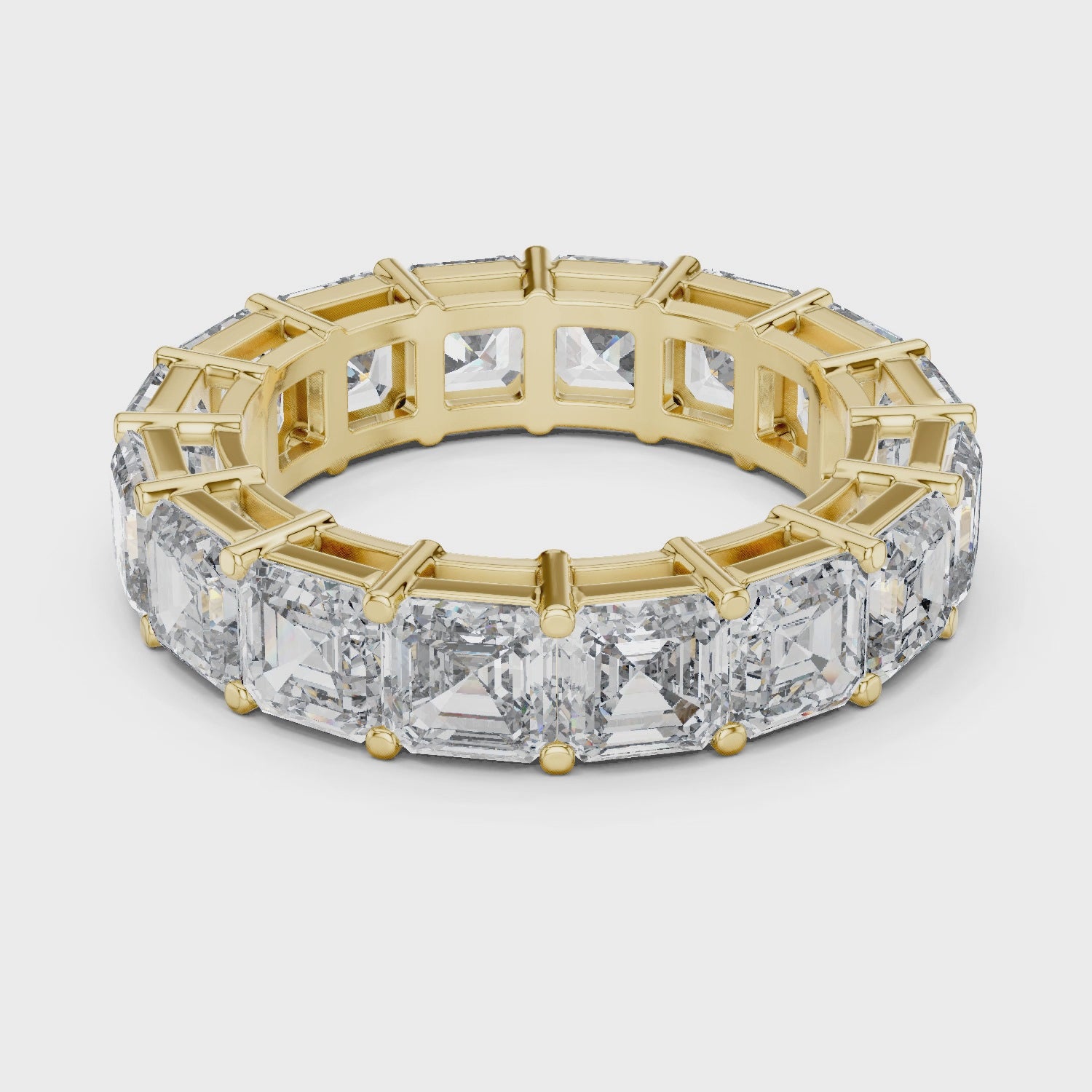 Asscher Cut Brilliant Moissanite Diamond VVS1 Eternity Band