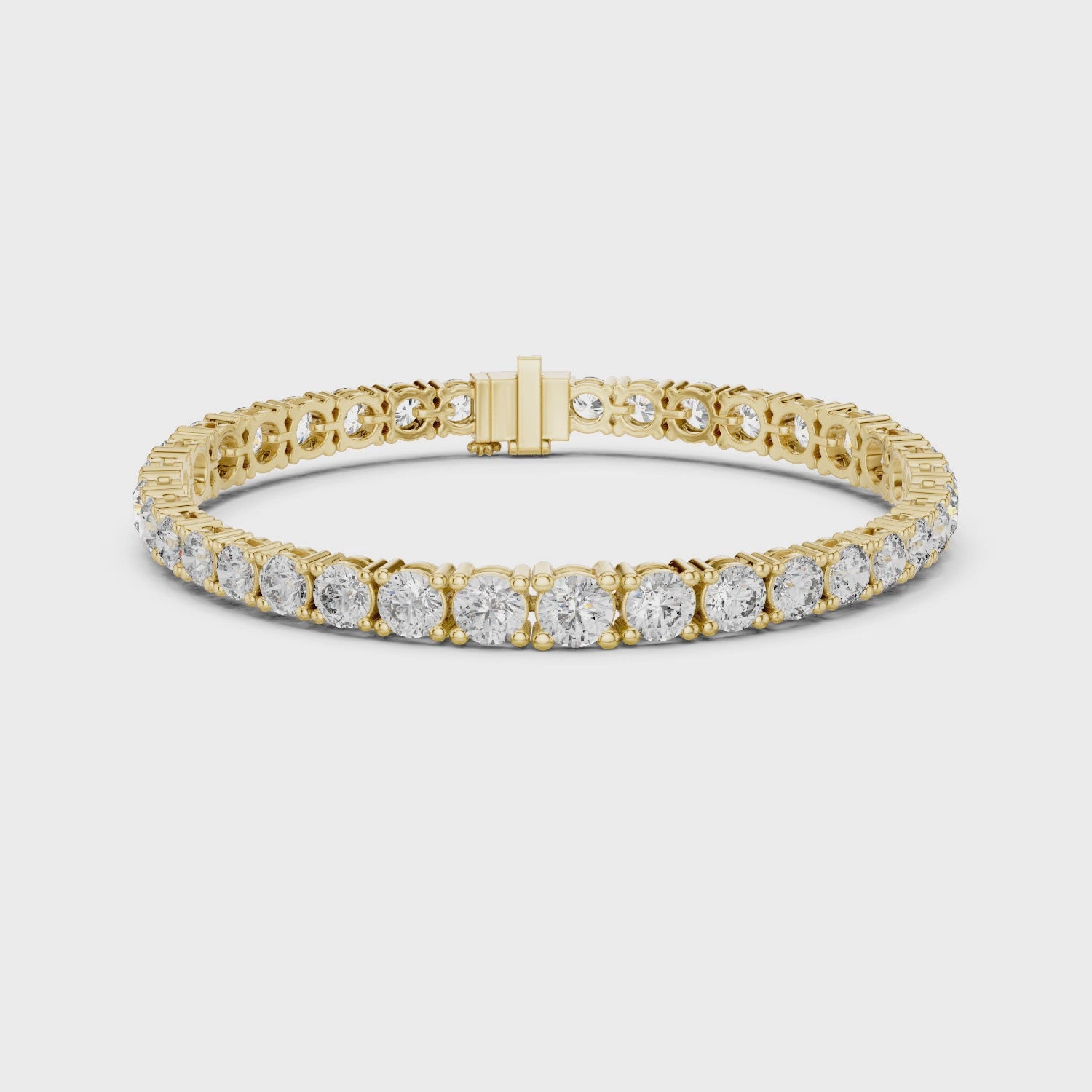 Rose Gold Round-Cut Moissanite Tennis Bracelet – Classic Prong-Set Diamond Brilliance
