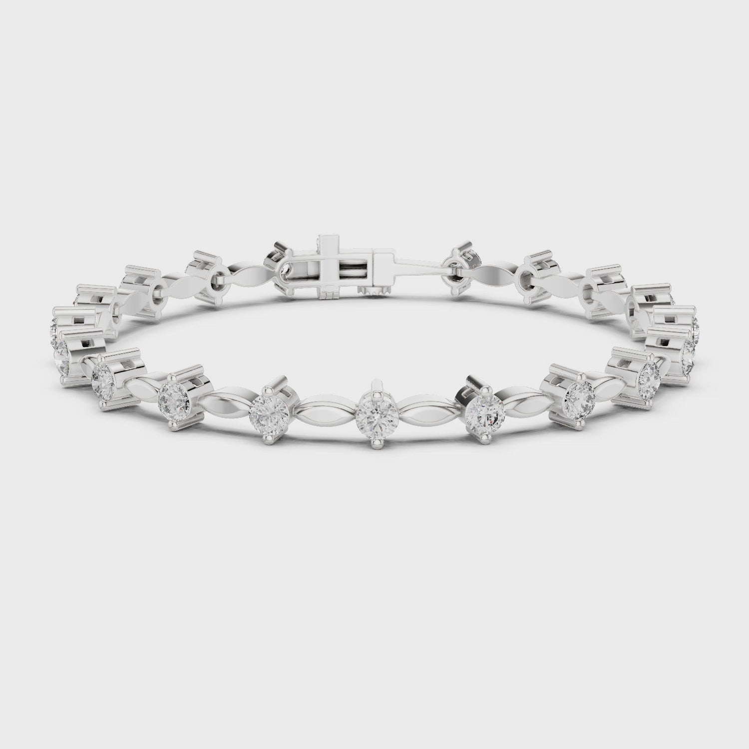 Rose Gold Moissanite Tennis Bracelet – Elegant Diamond-Like Sparkle