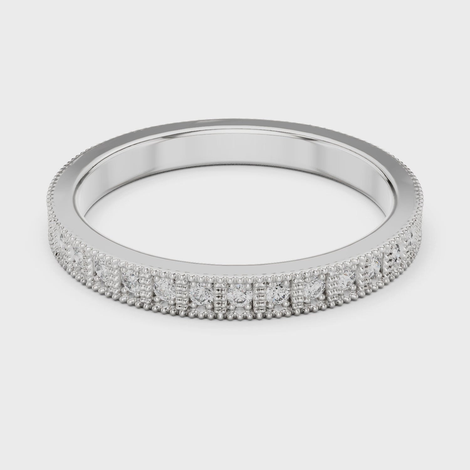 Round Moissanite Diamond VVS1 Eternity Wedding Band