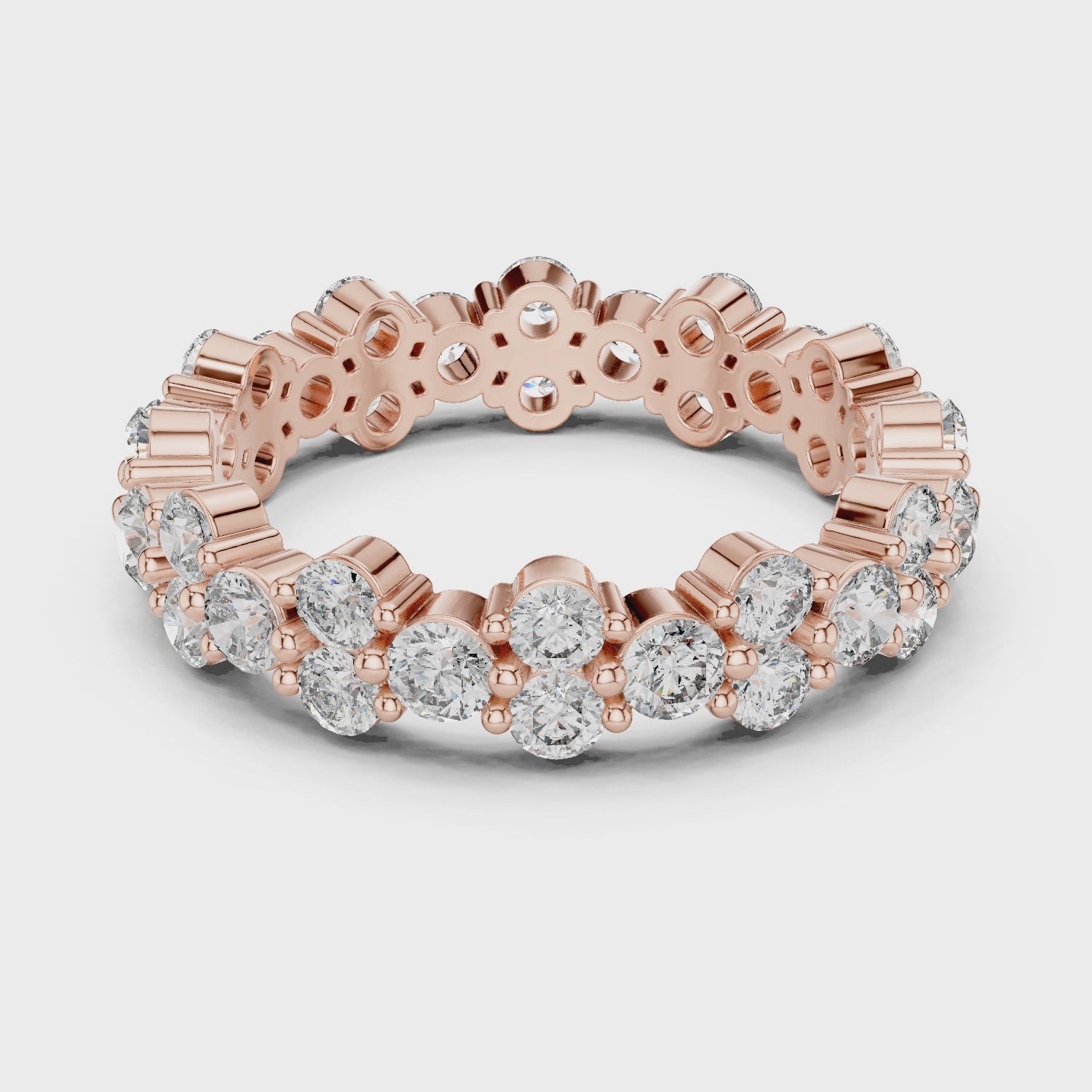 Round Cut Brilliant Moissanite Diamond VVS1 Eternity Band