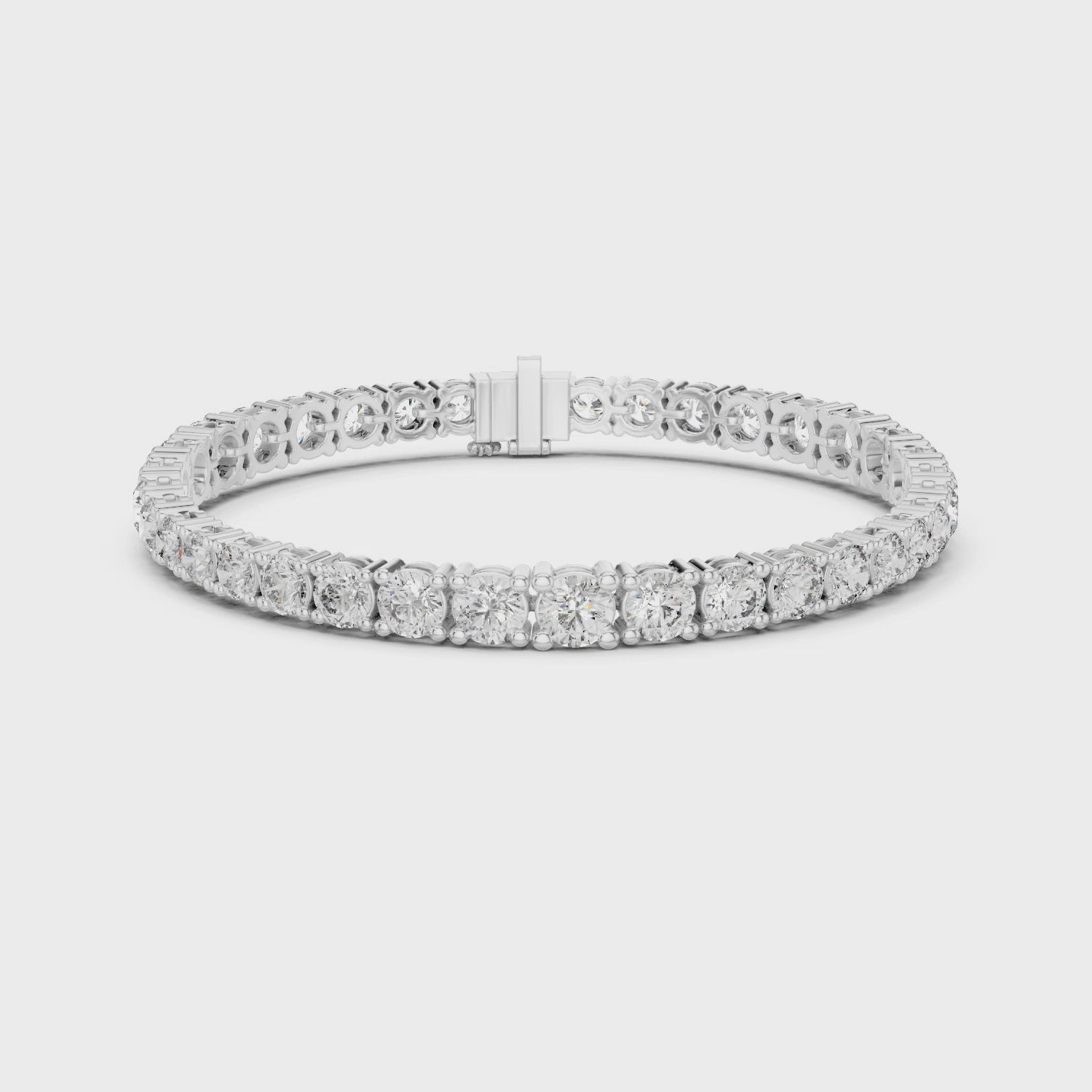 Rose Gold Round-Cut Moissanite Tennis Bracelet – Classic Prong-Set Diamond Brilliance