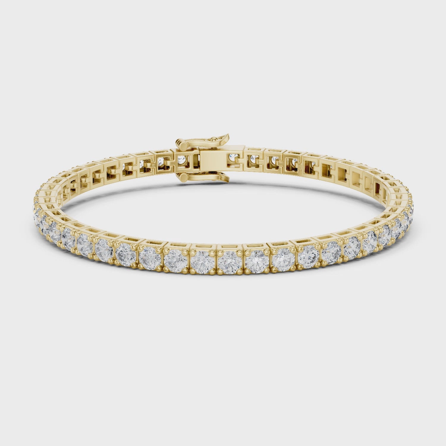 Rose Gold Slim Moissanite Tennis Bracelet – Minimal Round-Cut Diamond Shine