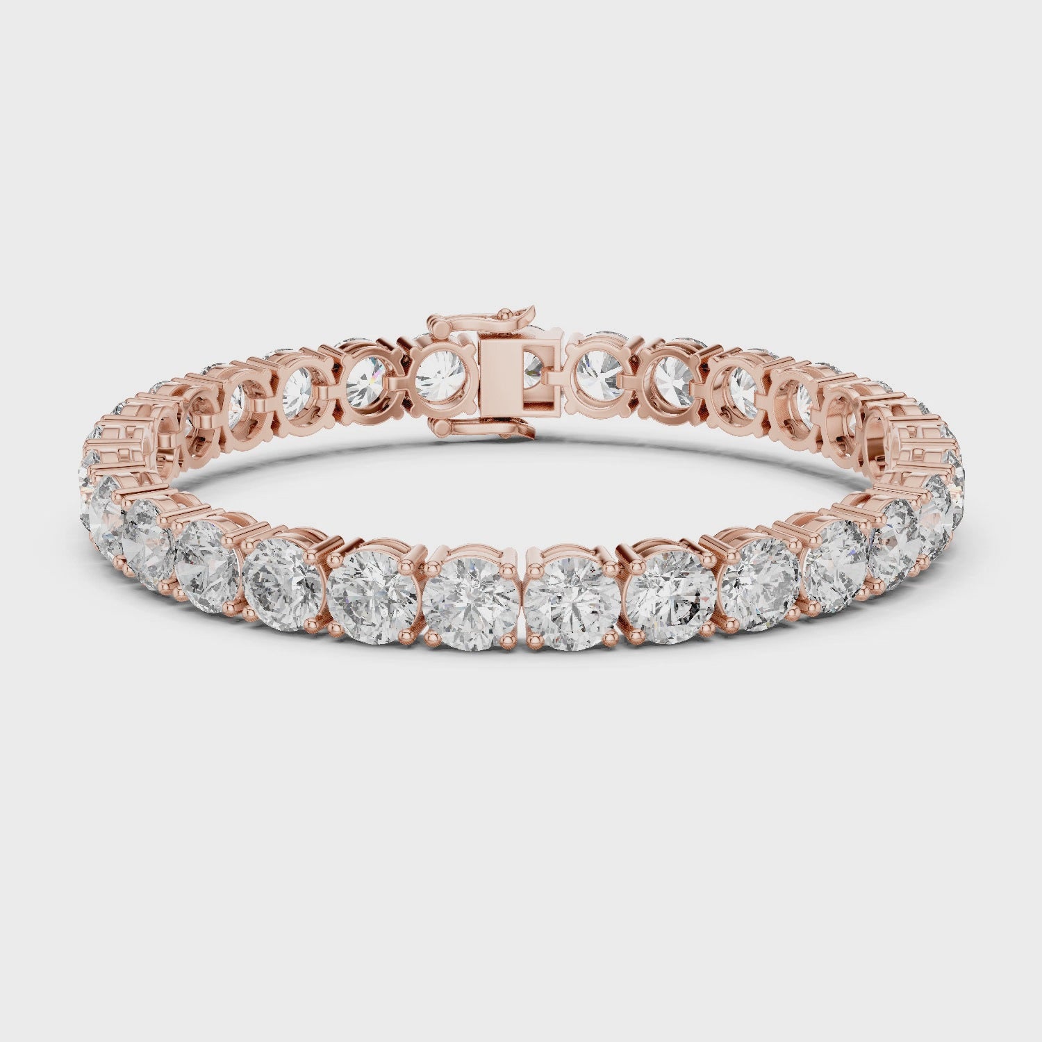 Rose Gold Moissanite Tennis Bracelet – Premium Round-Cut Diamond Brilliance