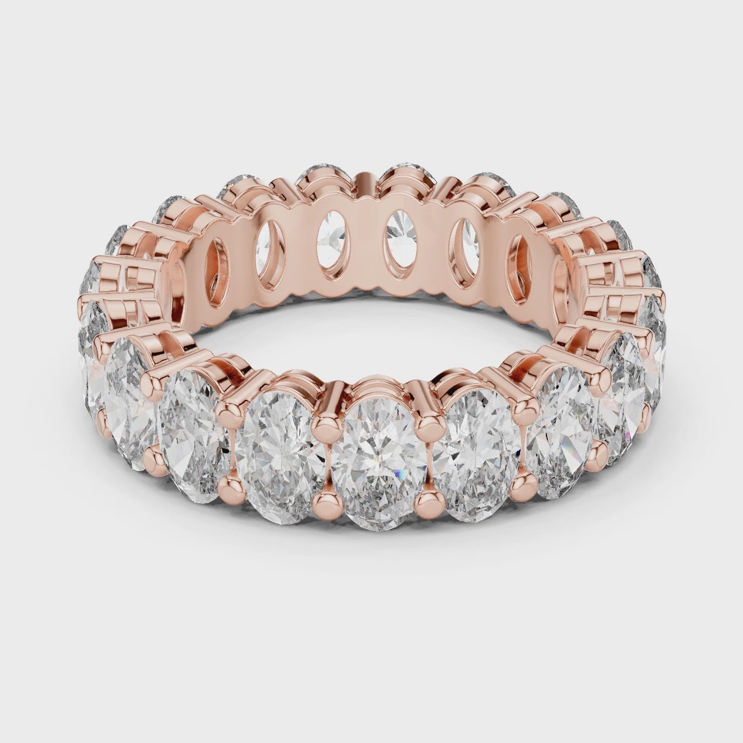 Oval Cut Brilliant Moissanite Diamond VVS1 Eternity Band