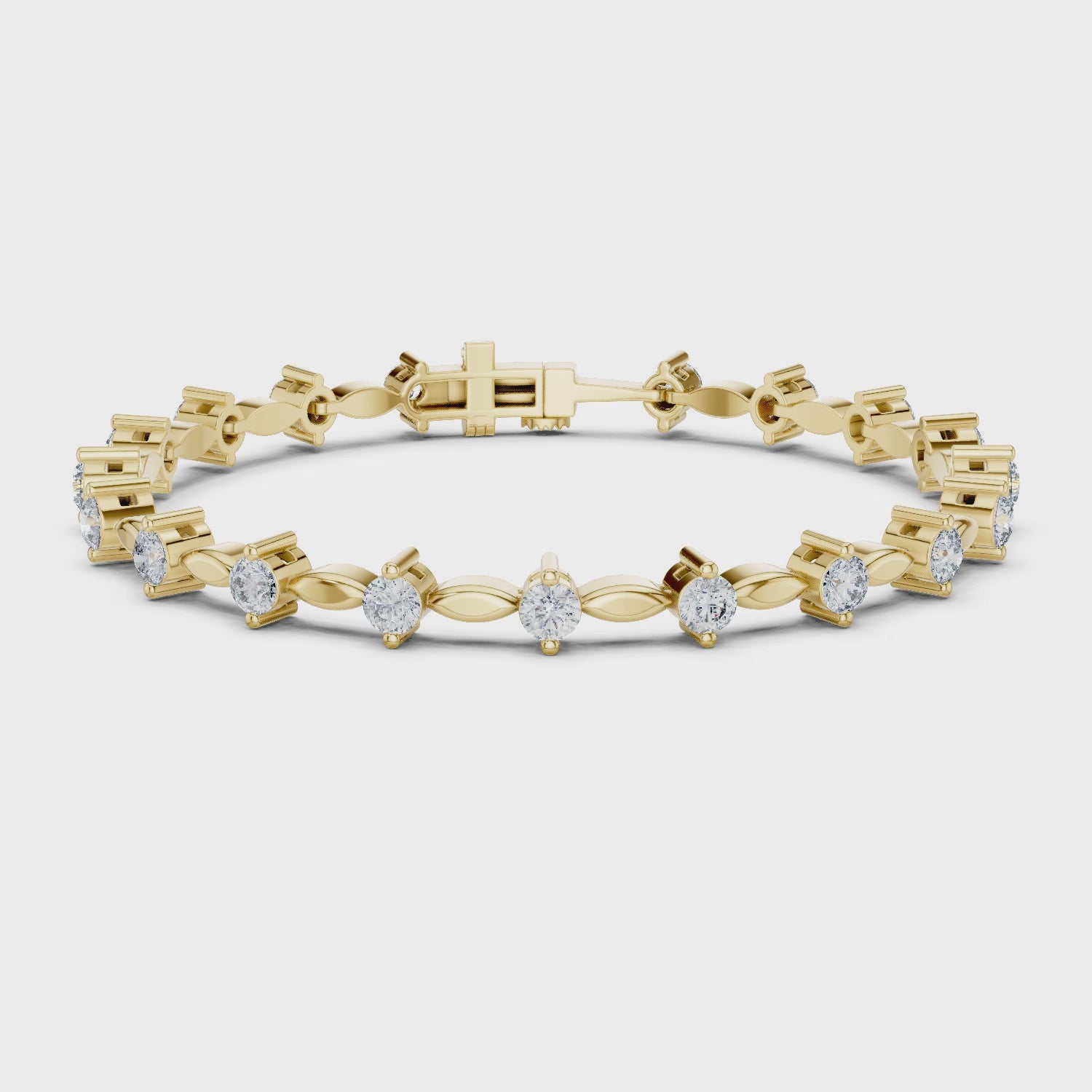Rose Gold Moissanite Tennis Bracelet – Elegant Diamond-Like Sparkle
