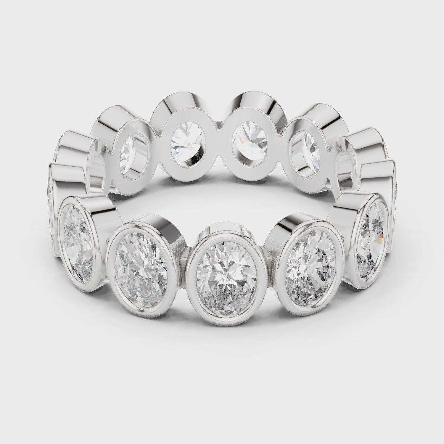 Oval Cut Brilliant Moissanite Diamond VVS1 Eternity Band