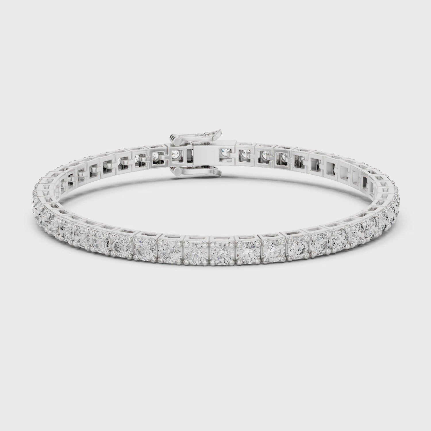 Rose Gold Slim Moissanite Tennis Bracelet – Minimal Round-Cut Diamond Shine